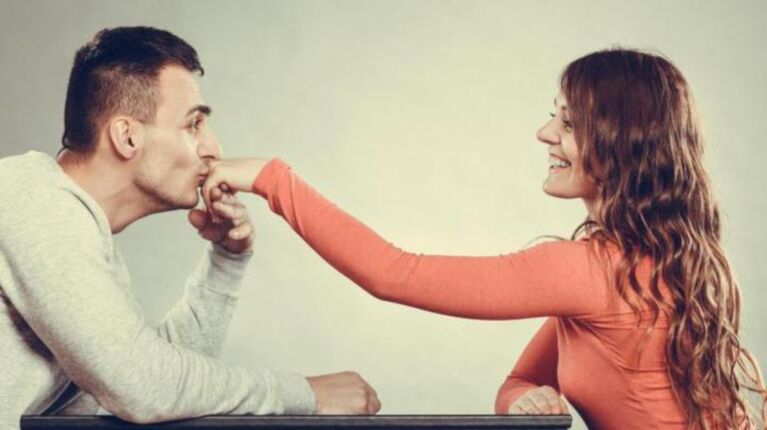 a guy is caring for a girl and thinking about enlarging his penis