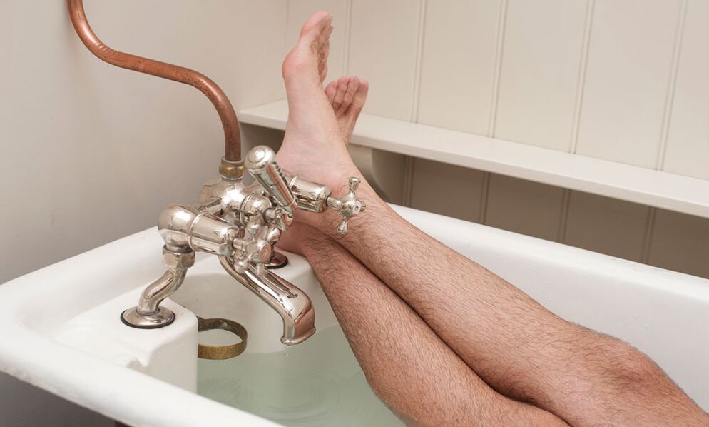 A man takes a shower with soda